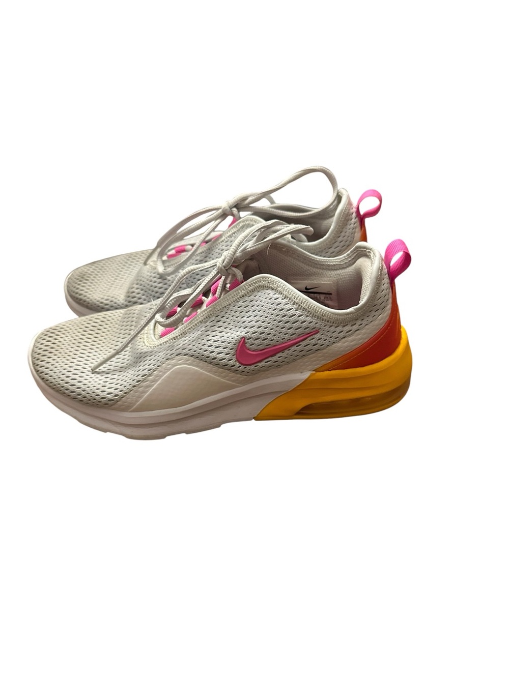 Nike Air Max Effort Women's Sneakers - White with Pink & Yellow Accents 7.5